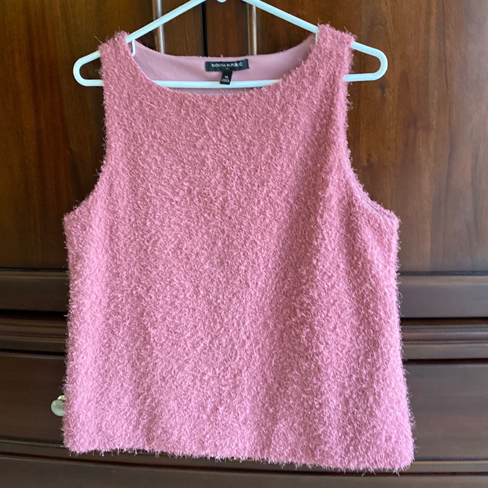 Banana Republic Fuzzy Pink Blouse